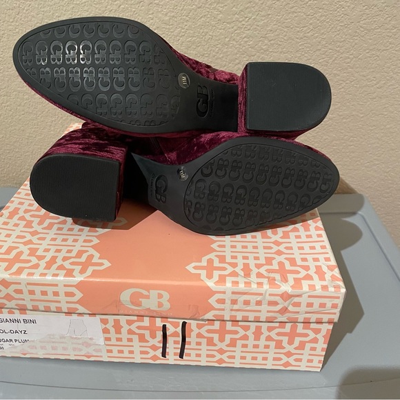 GB GIANNI BINI Cool Dayz Velvet Burgundy Ankle Boots | Size 11 - Picture 5 of 6